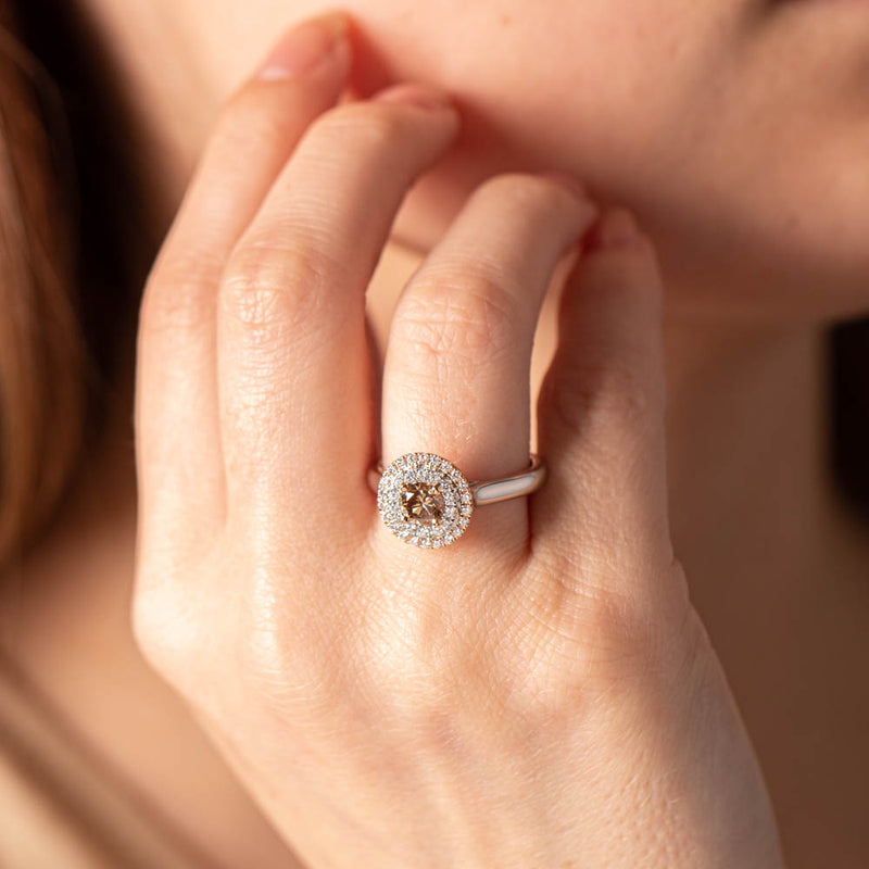 18ct White Gold .61ct Mocha Diamond Karnak Ring-Ring-Walker & Hall