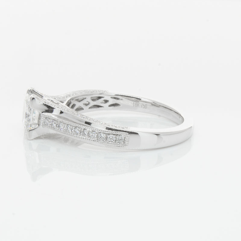 18ct White Gold 1.00ct Princess Cut Diamond Ring-Ring-Walker & Hall