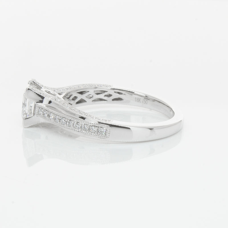 18ct White Gold 1.00ct Princess Cut Diamond Ring-Ring-Walker & Hall
