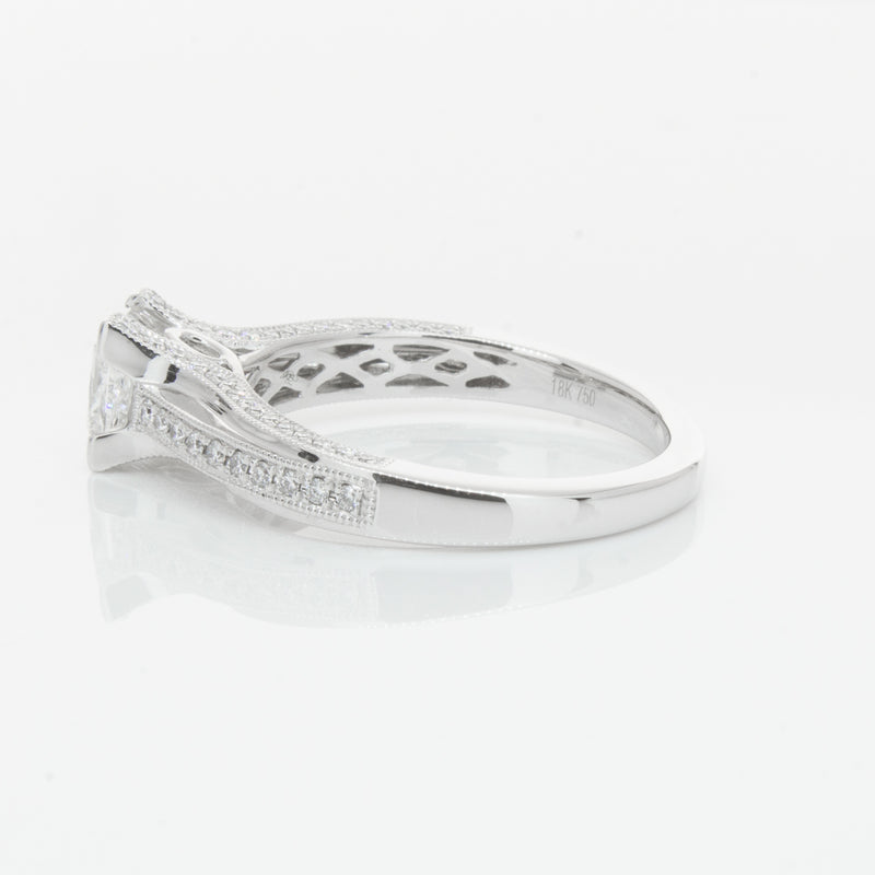 18ct White Gold 1.00ct Princess Cut Diamond Ring-Ring-Walker & Hall
