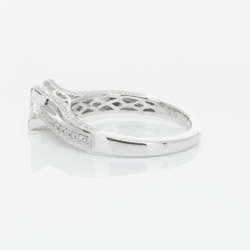 18ct White Gold 1.00ct Princess Cut Diamond Ring-Ring-Walker & Hall