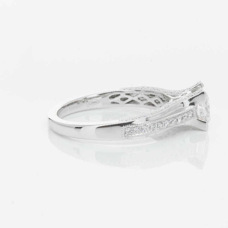 18ct White Gold 1.00ct Princess Cut Diamond Ring-Ring-Walker & Hall