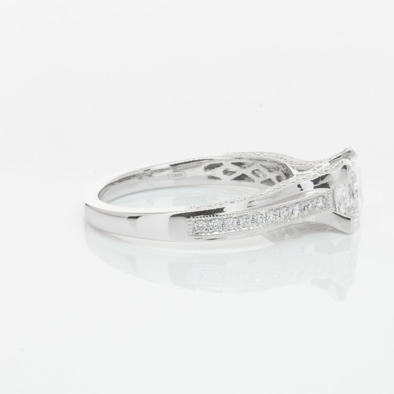 18ct White Gold 1.00ct Princess Cut Diamond Ring-Ring-Walker & Hall