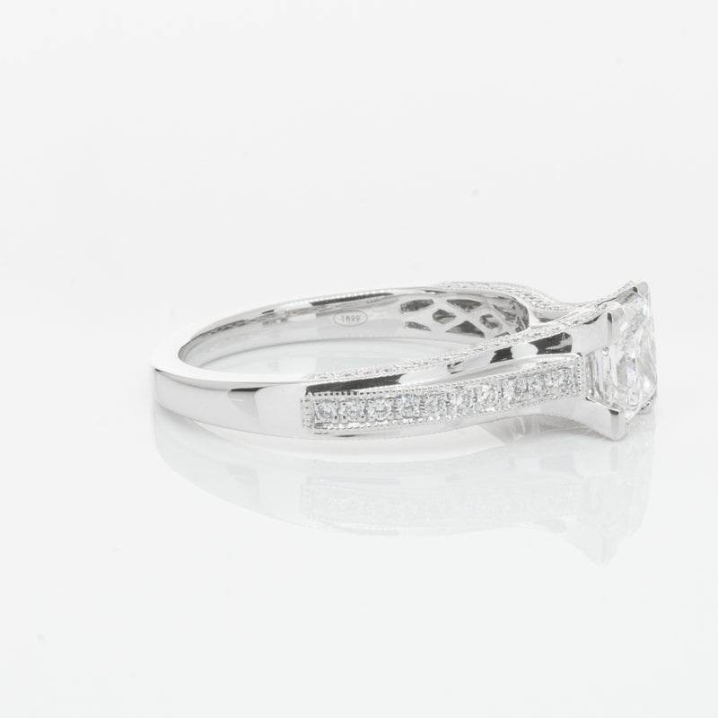 18ct White Gold 1.00ct Princess Cut Diamond Ring-Ring-Walker & Hall