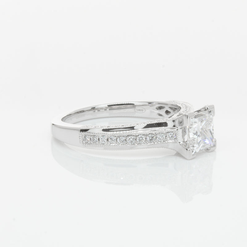 18ct White Gold 1.00ct Princess Cut Diamond Ring-Ring-Walker & Hall