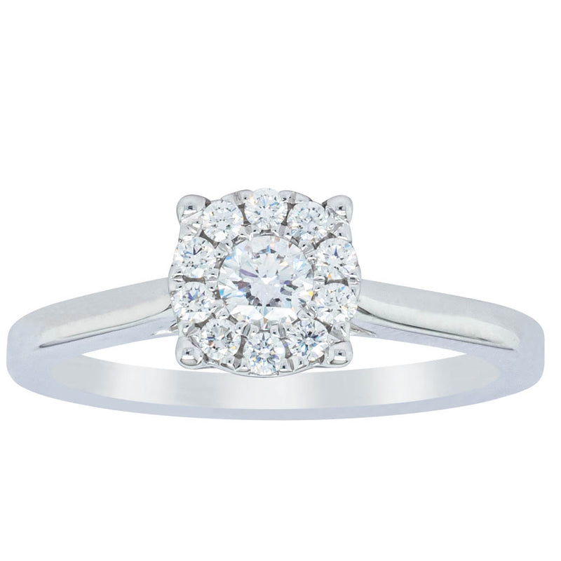 18ct White Gold Diamond Constance Ring-Ring-Walker & Hall
