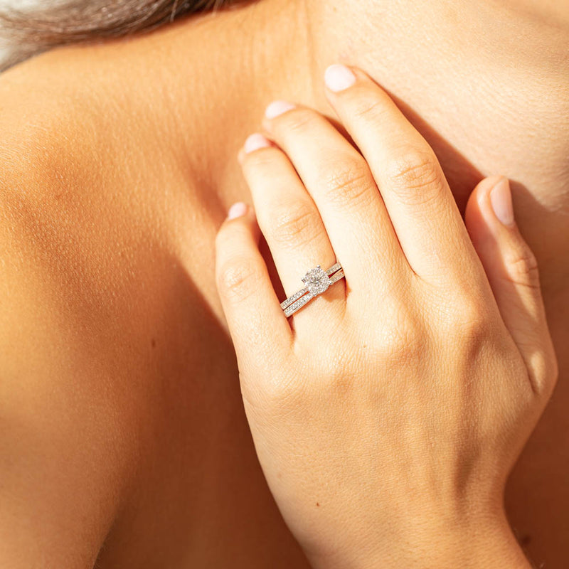 18ct White Gold Diamond Galaxis Ring-Ring-Walker & Hall