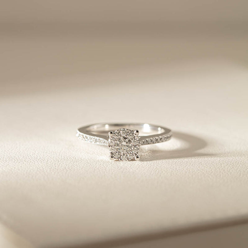 18ct White Gold Diamond Galaxis Ring-Ring-Walker & Hall