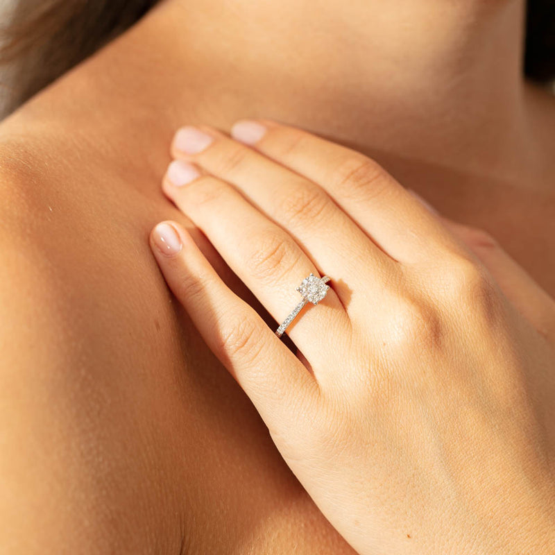 18ct White Gold Diamond Galaxis Ring-Ring-Walker & Hall