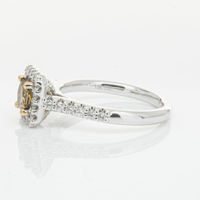 18ct White Gold .72ct Mocha Princess Cut Diamond Manhattan Ring-Ring-Walker & Hall