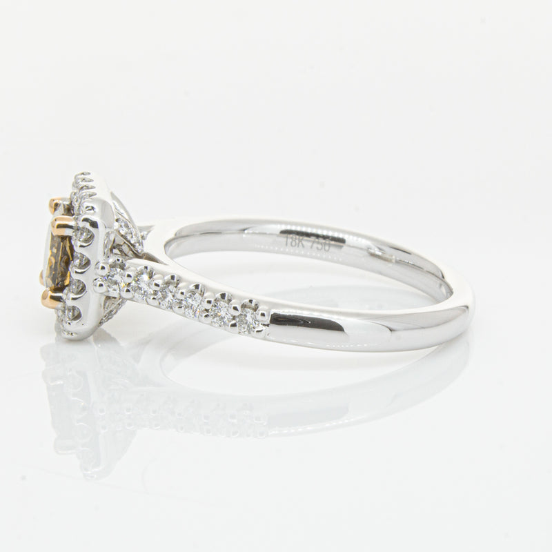 18ct White Gold .72ct Mocha Princess Cut Diamond Manhattan Ring-Ring-Walker & Hall