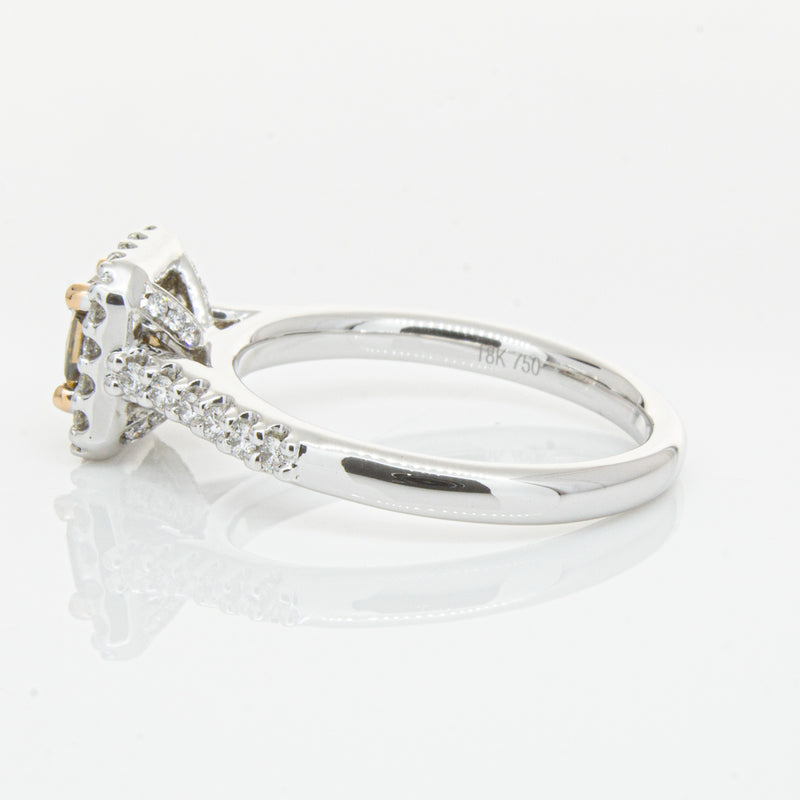 18ct White Gold .72ct Mocha Princess Cut Diamond Manhattan Ring-Ring-Walker & Hall