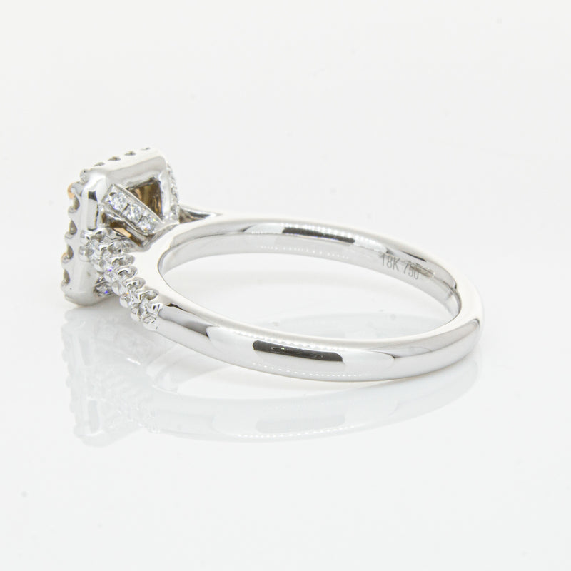 18ct White Gold .72ct Mocha Princess Cut Diamond Manhattan Ring-Ring-Walker & Hall