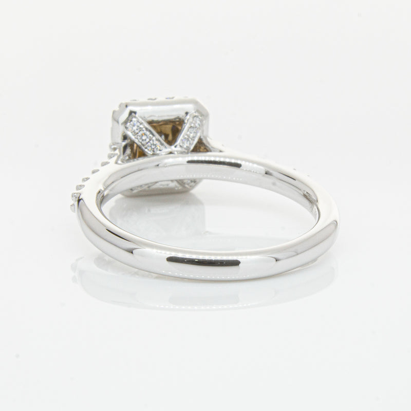 18ct White Gold .72ct Mocha Princess Cut Diamond Manhattan Ring-Ring-Walker & Hall