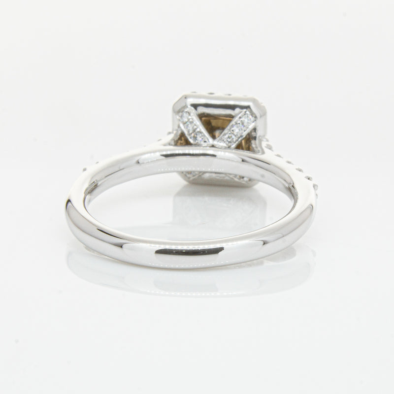 18ct White Gold .72ct Mocha Princess Cut Diamond Manhattan Ring-Ring-Walker & Hall
