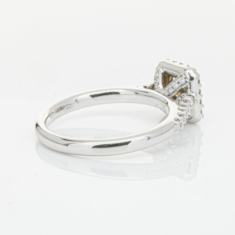18ct White Gold .72ct Mocha Princess Cut Diamond Manhattan Ring-Ring-Walker & Hall