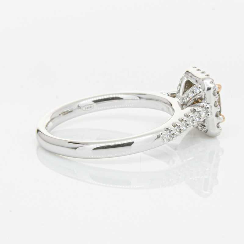 18ct White Gold .72ct Mocha Princess Cut Diamond Manhattan Ring-Ring-Walker & Hall