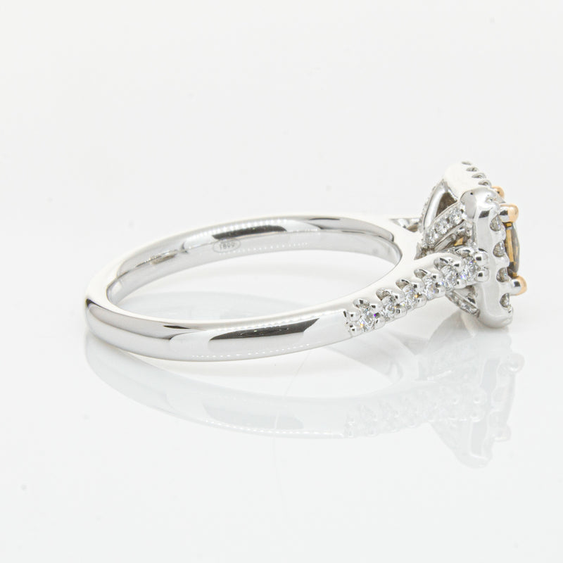 18ct White Gold .72ct Mocha Princess Cut Diamond Manhattan Ring-Ring-Walker & Hall