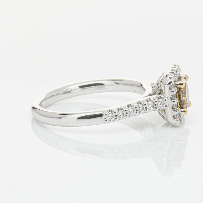 18ct White Gold .72ct Mocha Princess Cut Diamond Manhattan Ring-Ring-Walker & Hall