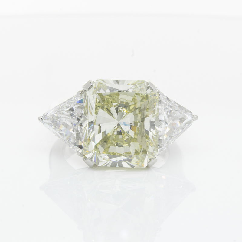 Platinum Radiant Cut Yellow Diamond Ring-Ring-Walker & Hall