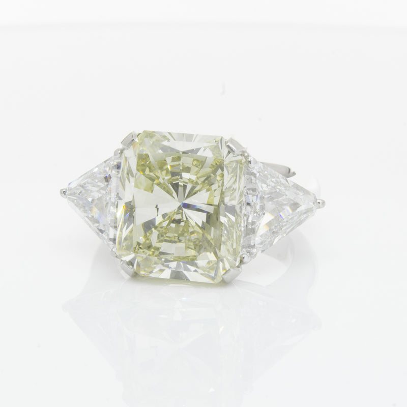 Platinum Radiant Cut Yellow Diamond Ring-Ring-Walker & Hall