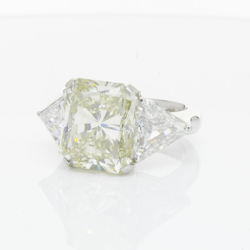 Platinum Radiant Cut Yellow Diamond Ring-Ring-Walker & Hall