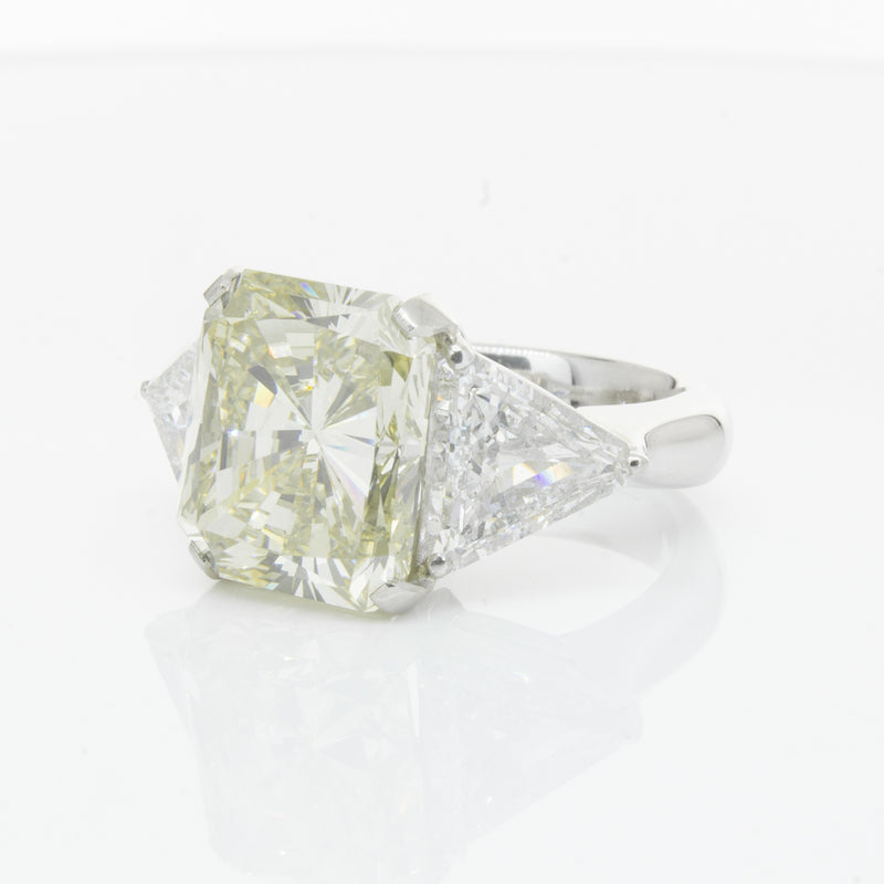 Platinum Radiant Cut Yellow Diamond Ring-Ring-Walker & Hall