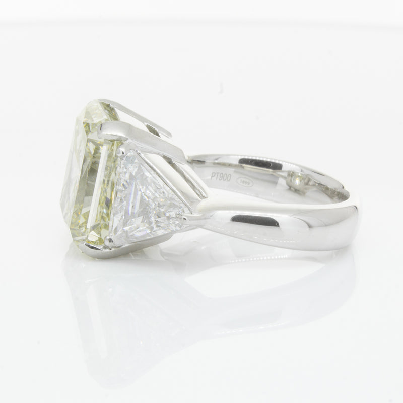 Platinum Radiant Cut Yellow Diamond Ring-Ring-Walker & Hall