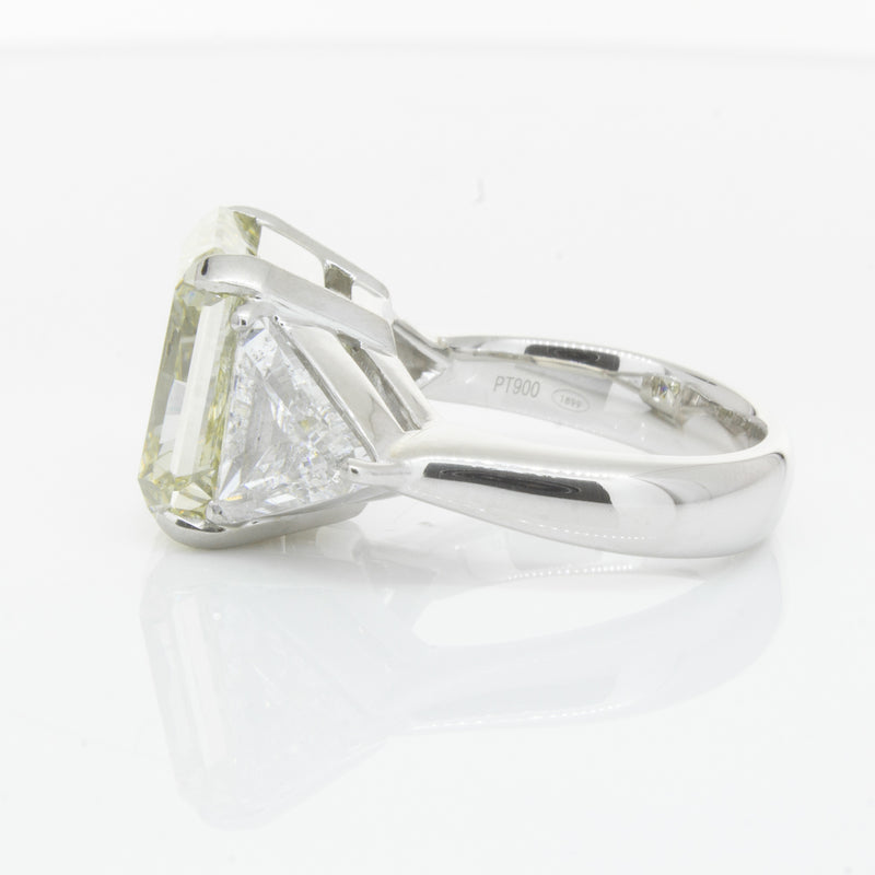 Platinum Radiant Cut Yellow Diamond Ring-Ring-Walker & Hall