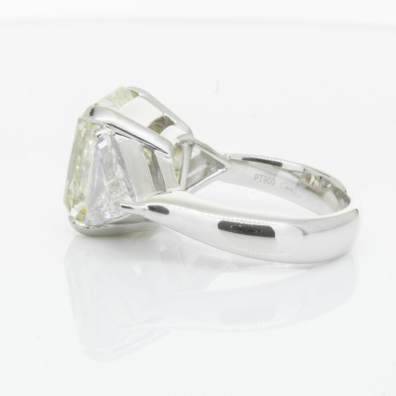 Platinum Radiant Cut Yellow Diamond Ring-Ring-Walker & Hall