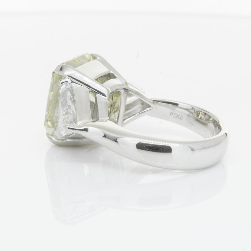 Platinum Radiant Cut Yellow Diamond Ring-Ring-Walker & Hall
