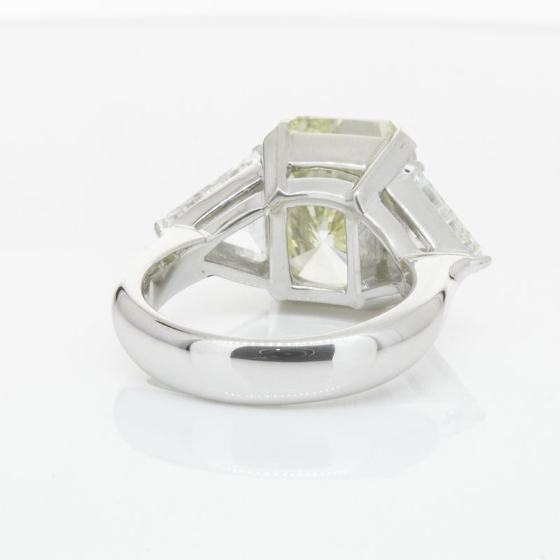 Platinum Radiant Cut Yellow Diamond Ring-Ring-Walker & Hall