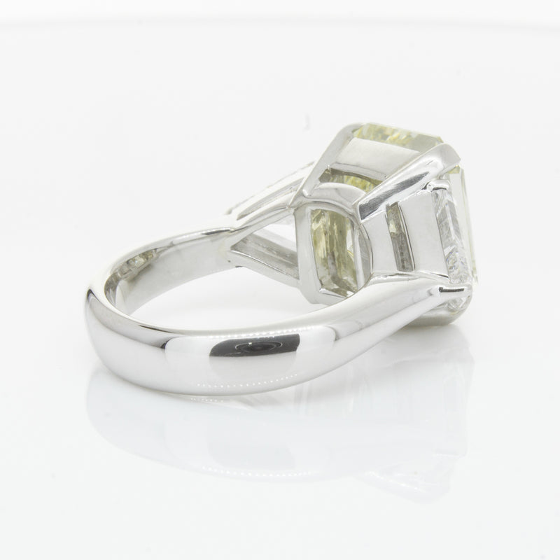 Platinum Radiant Cut Yellow Diamond Ring-Ring-Walker & Hall