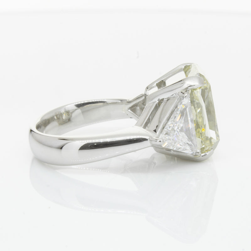 Platinum Radiant Cut Yellow Diamond Ring-Ring-Walker & Hall