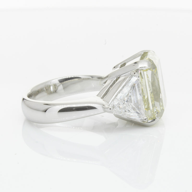 Platinum Radiant Cut Yellow Diamond Ring-Ring-Walker & Hall