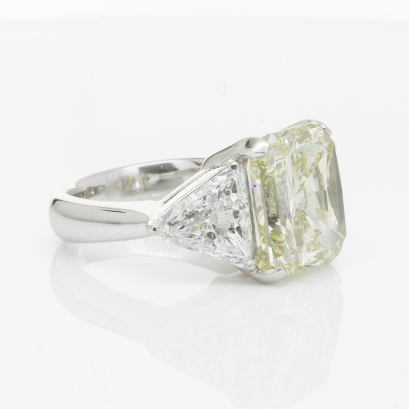Platinum Radiant Cut Yellow Diamond Ring-Ring-Walker & Hall