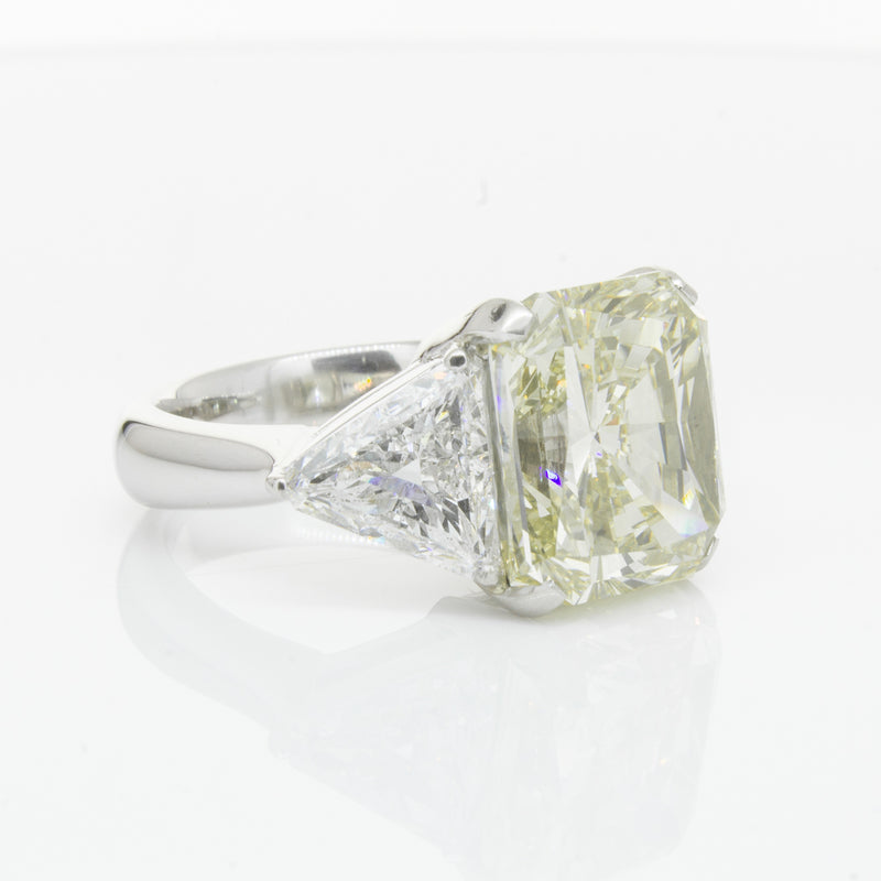 Platinum Radiant Cut Yellow Diamond Ring-Ring-Walker & Hall