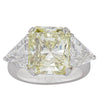 Platinum Radiant Cut Yellow Diamond Ring-Ring-Walker & Hall