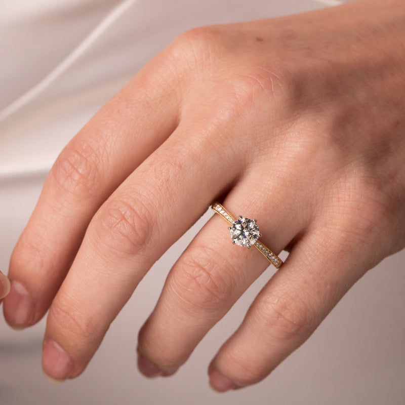 18ct Yellow Gold 1.00ct Diamond Zenith Ring-Ring-Walker & Hall