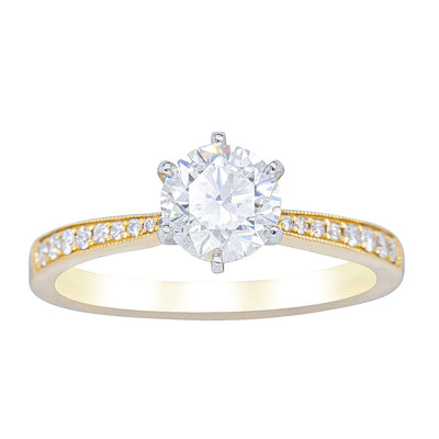 18ct Yellow Gold 1.00ct Diamond Zenith Ring-Ring-Walker & Hall