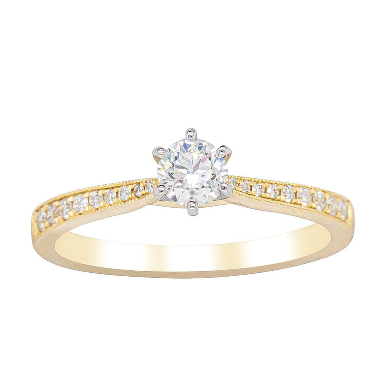 18ct Yellow Gold .32ct Diamond Zenith Ring-Ring-Walker & Hall