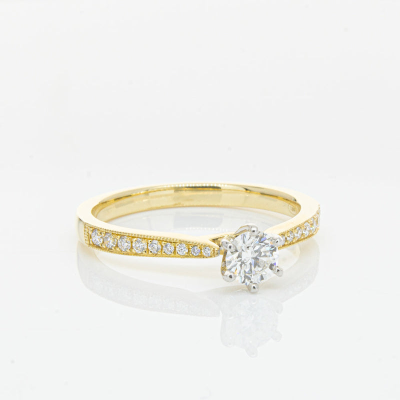 18ct Yellow Gold .32ct Diamond Zenith Ring-Ring-Walker & Hall