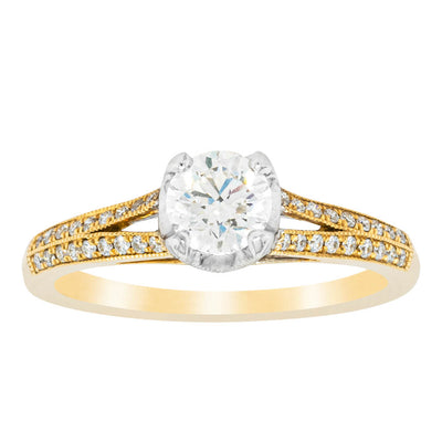 18ct Yellow Gold Diamond Eiffel Ring-Ring-Walker & Hall