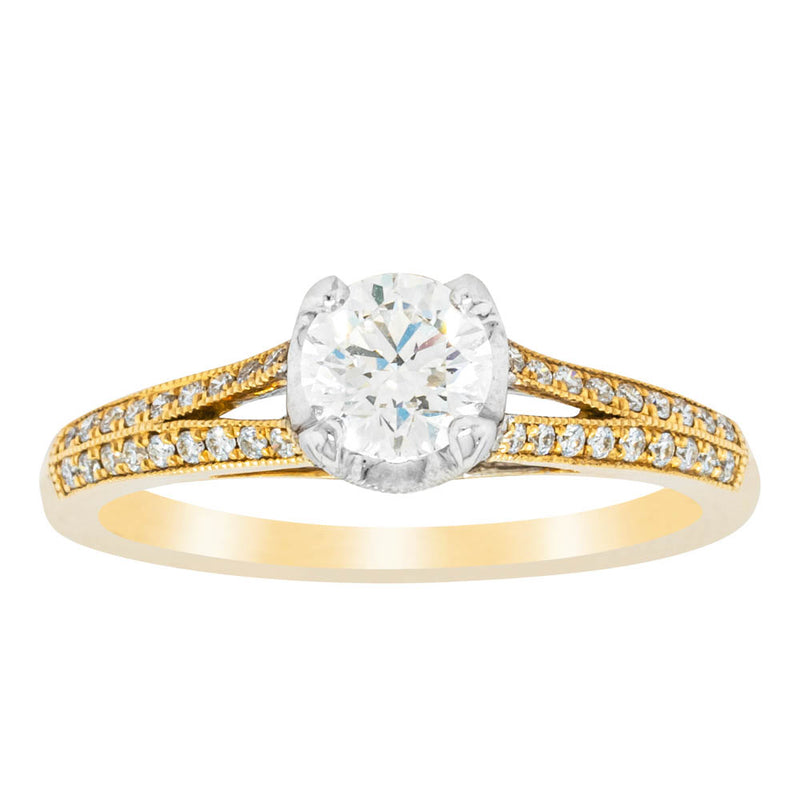 18ct Yellow Gold Diamond Eiffel Ring-Ring-Walker & Hall