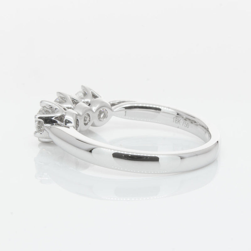 18ct White Gold 1.01ct Diamond Trilogy Ring-Ring-Walker & Hall