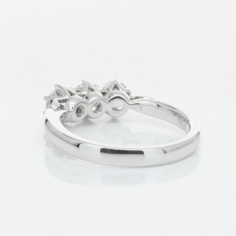 18ct White Gold 1.01ct Diamond Trilogy Ring-Ring-Walker & Hall