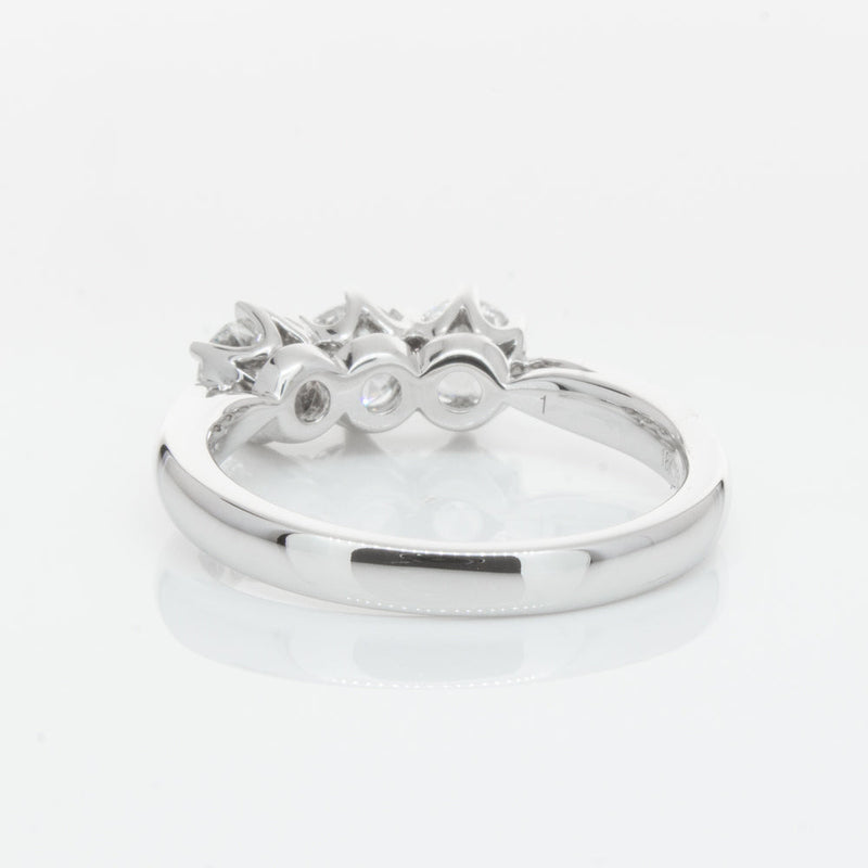 18ct White Gold 1.01ct Diamond Trilogy Ring-Ring-Walker & Hall