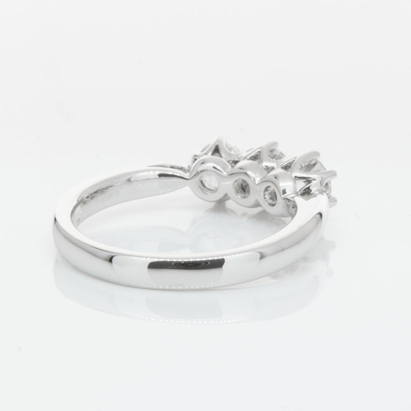 18ct White Gold 1.01ct Diamond Trilogy Ring-Ring-Walker & Hall