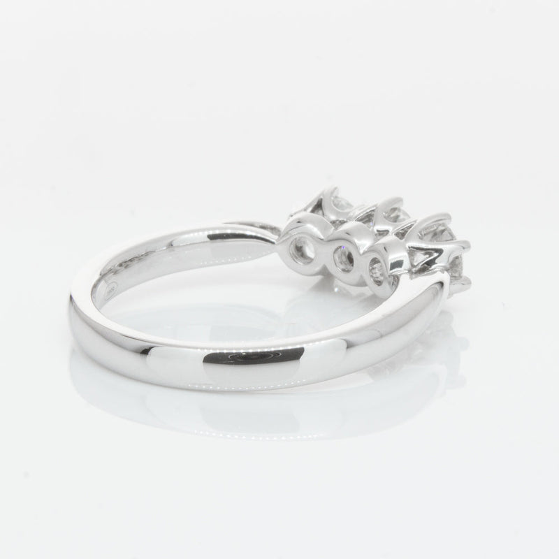 18ct White Gold 1.01ct Diamond Trilogy Ring-Ring-Walker & Hall