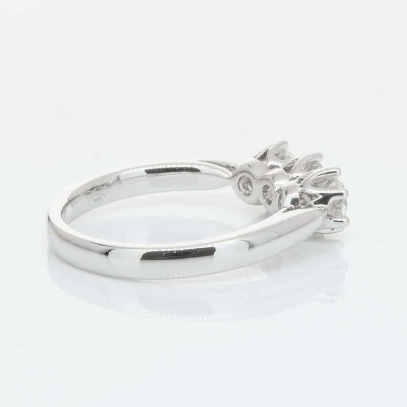 18ct White Gold 1.01ct Diamond Trilogy Ring-Ring-Walker & Hall
